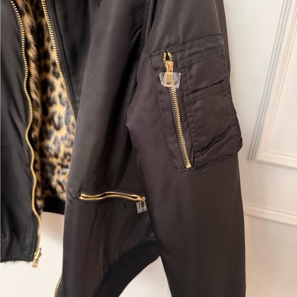 Alice + Olivia Animal Print Bomber Jacket Becky Reversible - Picture 11 of 15